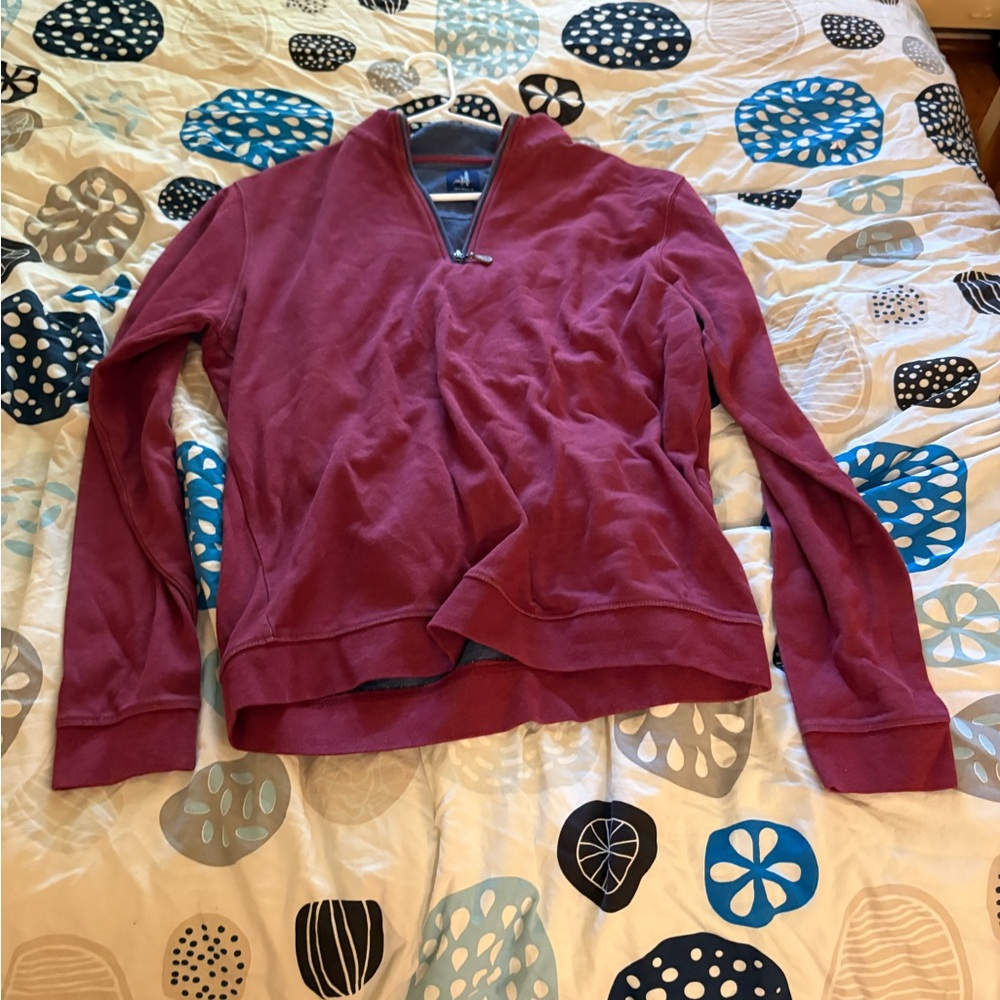 johnnie-O Red and Gray Pullover